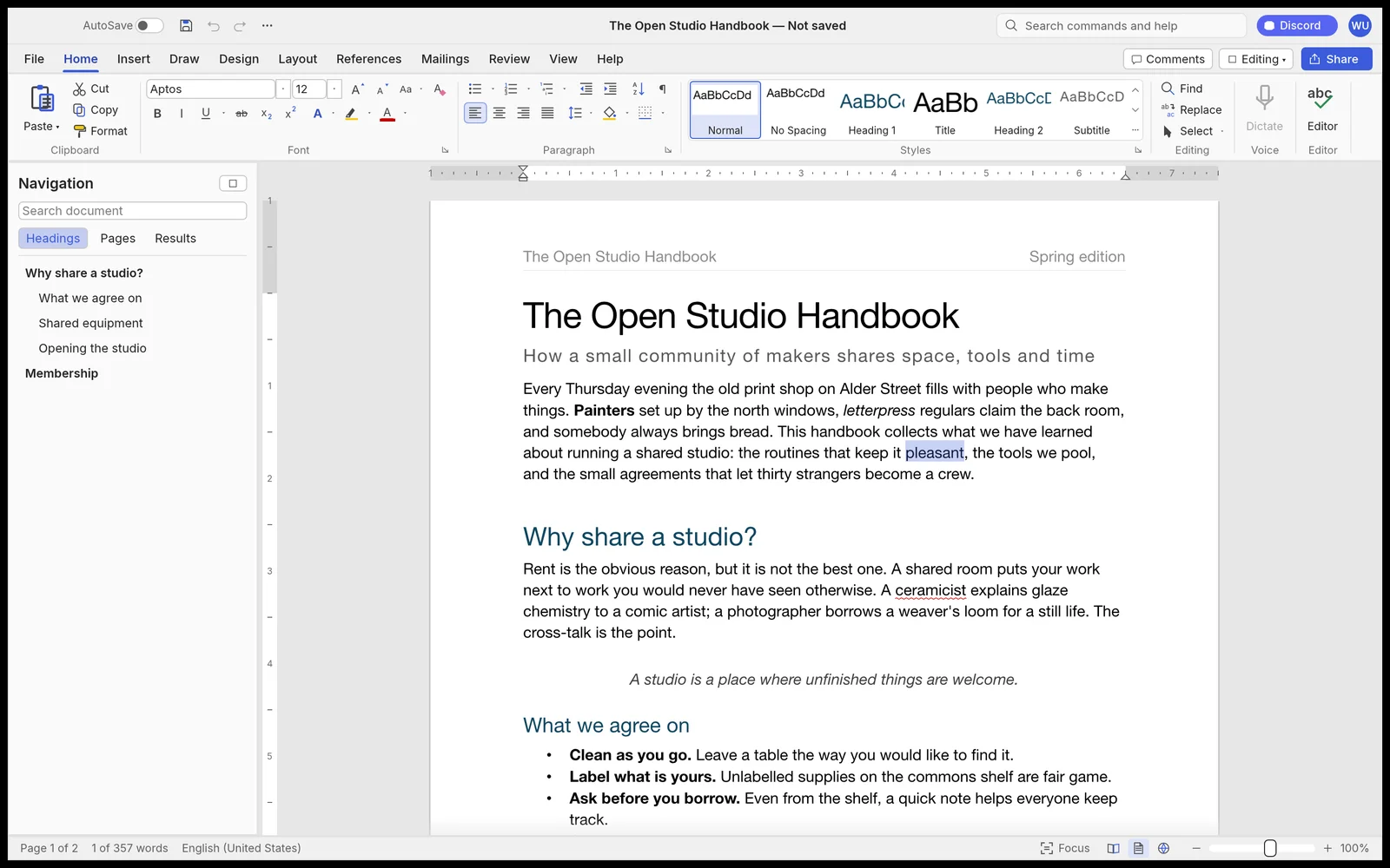 WordCraft interface preview